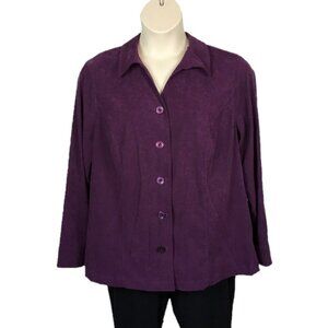 CJ Banks Purple Button Down Shirt
